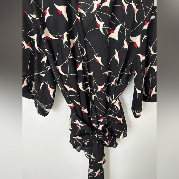 Trouvé sheer patterned wrap blouse. Size XXS. Great condition. - Picture 12 of 14